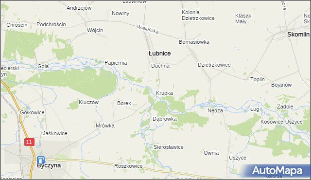 mapa Krupka gmina Łubnice, Krupka gmina Łubnice na mapie Targeo