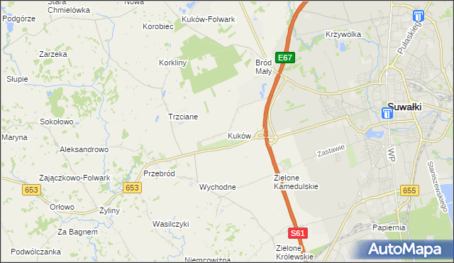 mapa Kuków gmina Suwałki, Kuków gmina Suwałki na mapie Targeo
