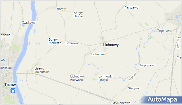 mapa Lichnówki, Lichnówki na mapie Targeo