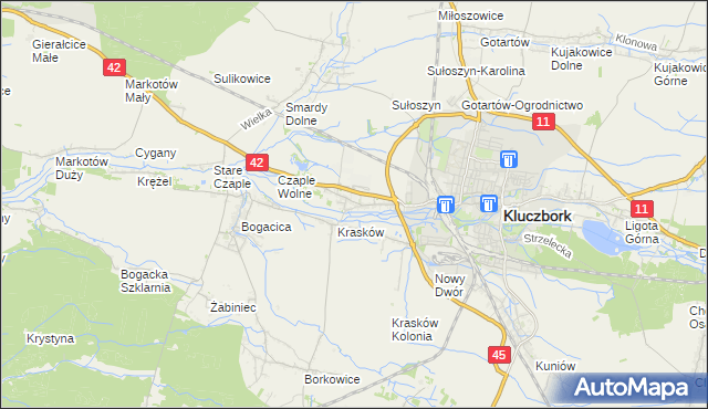 mapa Ligota Dolna gmina Kluczbork, Ligota Dolna gmina Kluczbork na mapie Targeo