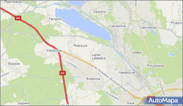 mapa Ligota Łabędzka, Ligota Łabędzka na mapie Targeo