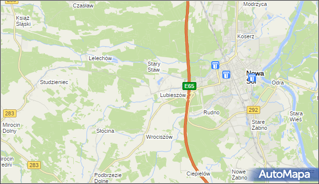 mapa Lubieszów gmina Nowa Sól, Lubieszów gmina Nowa Sól na mapie Targeo