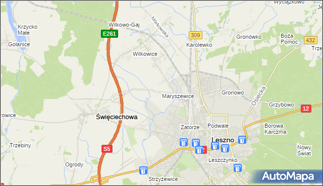 mapa Maryszewice, Maryszewice na mapie Targeo