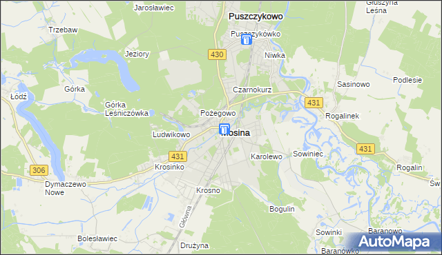 mapa Mosina powiat poznański, Mosina powiat poznański na mapie Targeo