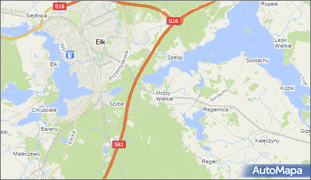 mapa Mrozy Wielkie, Mrozy Wielkie na mapie Targeo