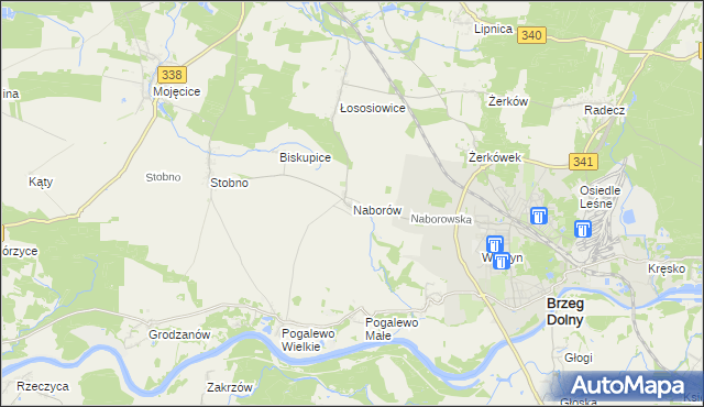 mapa Naborów, Naborów na mapie Targeo