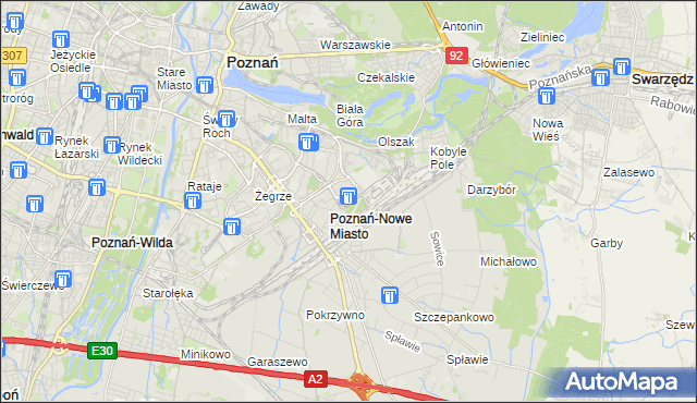 mapa Nowe Miasto gmina Poznań, Nowe Miasto gmina Poznań na mapie Targeo