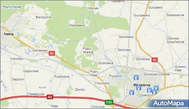 mapa Nowy Folwark gmina Września, Nowy Folwark gmina Września na mapie Targeo