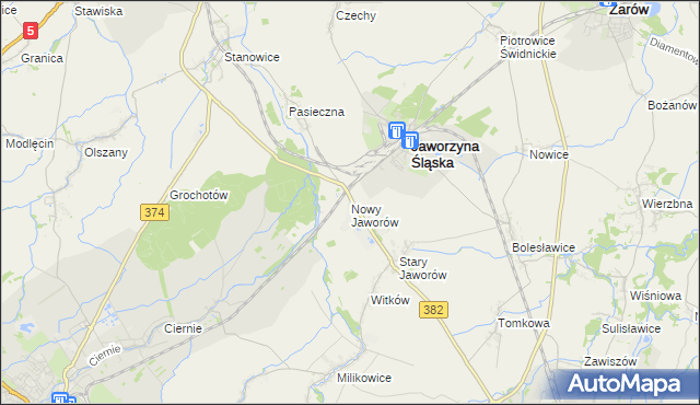 mapa Nowy Jaworów, Nowy Jaworów na mapie Targeo