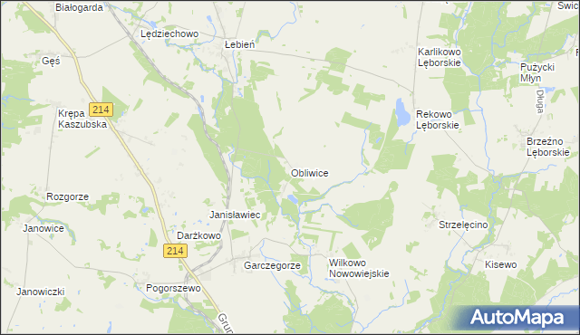 mapa Obliwice, Obliwice na mapie Targeo