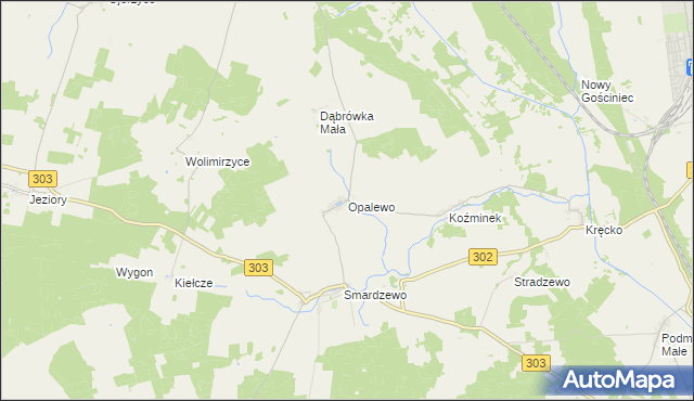 mapa Opalewo, Opalewo na mapie Targeo