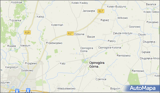 mapa Opinogóra Dolna, Opinogóra Dolna na mapie Targeo