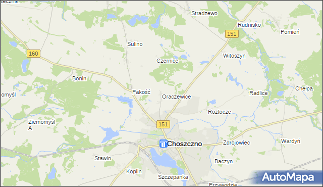 mapa Oraczewice, Oraczewice na mapie Targeo