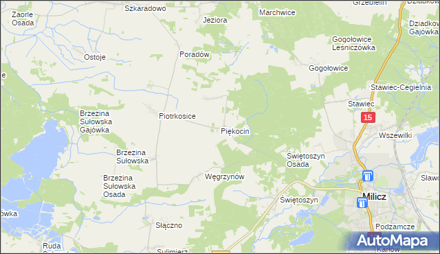 mapa Piękocin, Piękocin na mapie Targeo
