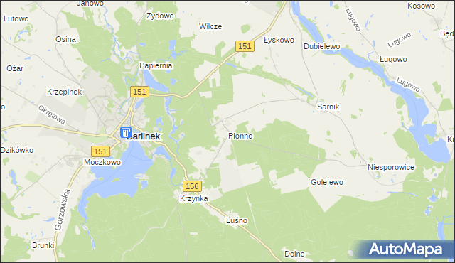 mapa Płonno, Płonno na mapie Targeo