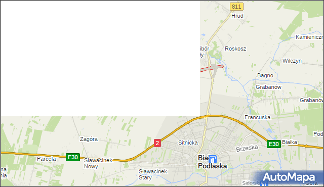 mapa Rakowiska gmina Biała Podlaska, Rakowiska gmina Biała Podlaska na mapie Targeo