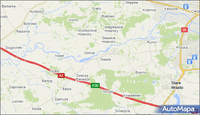 mapa Sławsk, Sławsk na mapie Targeo