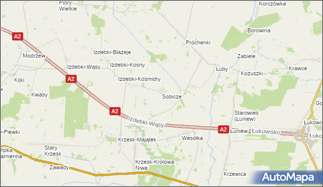 mapa Sobicze, Sobicze na mapie Targeo