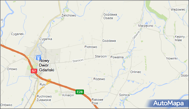 mapa Starocin, Starocin na mapie Targeo