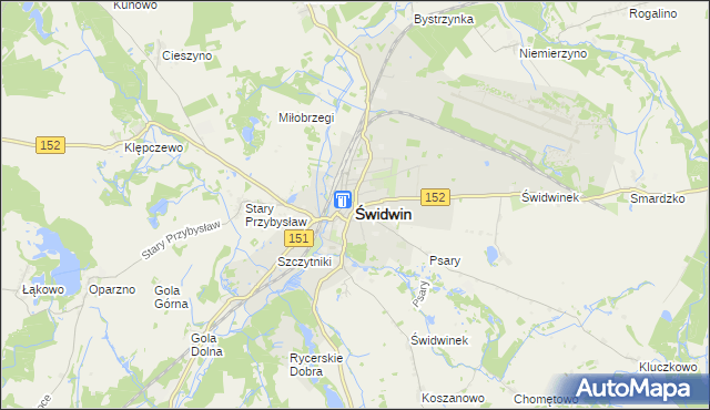 mapa Świdwin, Świdwin na mapie Targeo