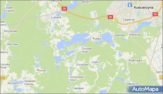 mapa Sycowa Huta, Sycowa Huta na mapie Targeo