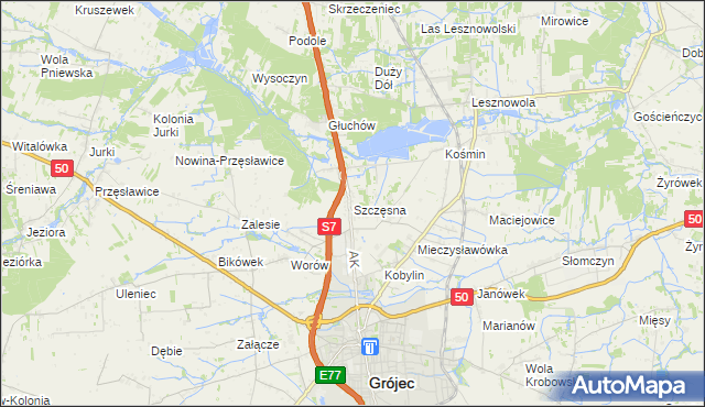 mapa Szczęsna, Szczęsna na mapie Targeo