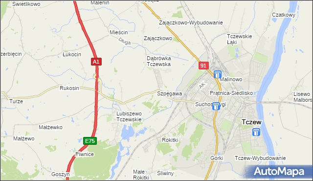 mapa Szpęgawa, Szpęgawa na mapie Targeo