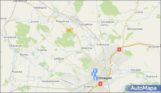 mapa Wieśnica, Wieśnica na mapie Targeo