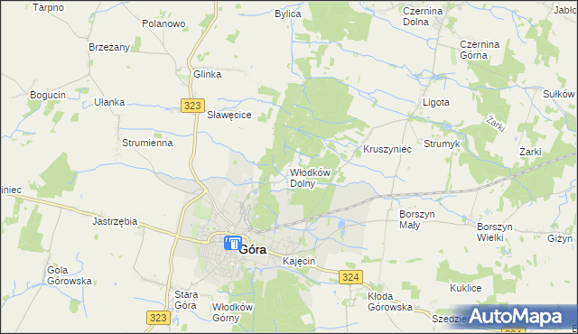mapa Włodków Dolny, Włodków Dolny na mapie Targeo
