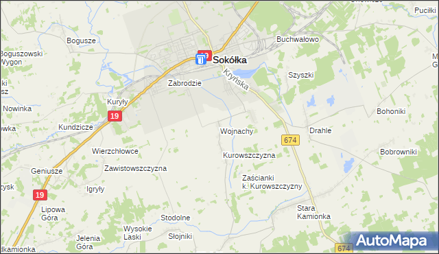 mapa Wojnachy, Wojnachy na mapie Targeo