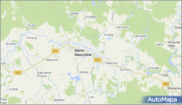 mapa Wróbel gmina Banie Mazurskie, Wróbel gmina Banie Mazurskie na mapie Targeo