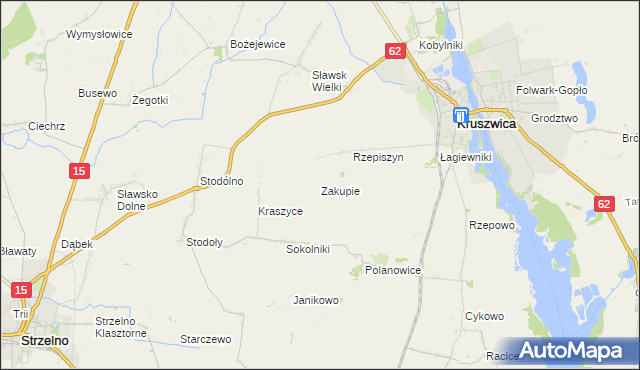mapa Zakupie, Zakupie na mapie Targeo