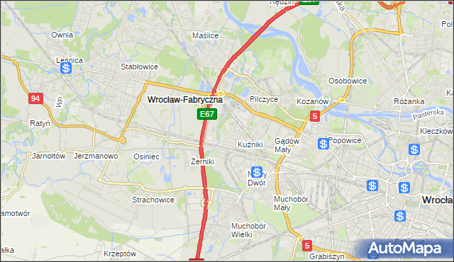 mapa Fabryczna, Fabryczna na mapie Targeo