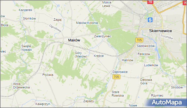 mapa Krężce, Krężce na mapie Targeo