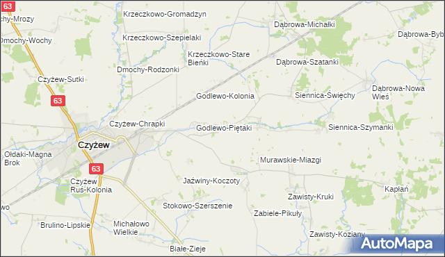 mapa Siennica-Klawy, Siennica-Klawy na mapie Targeo