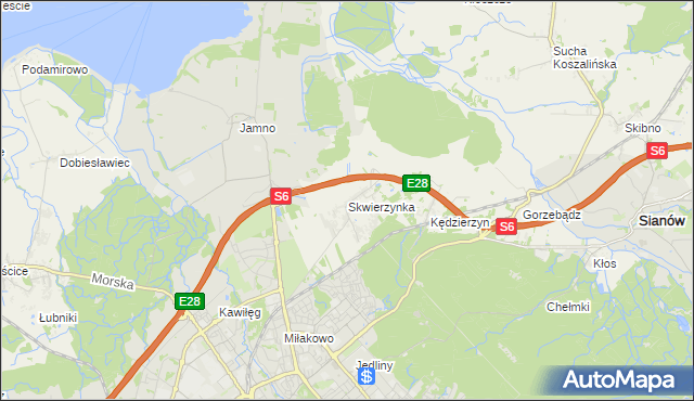 mapa Skwierzynka, Skwierzynka na mapie Targeo