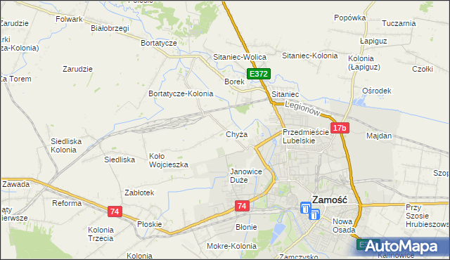 mapa Chyża, Chyża na mapie Targeo