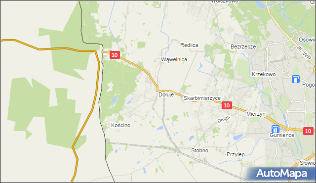 mapa Dołuje, Dołuje na mapie Targeo
