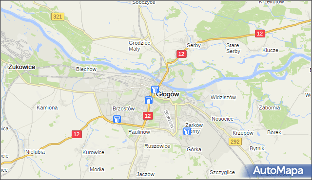 mapa Głogów, Głogów na mapie Targeo