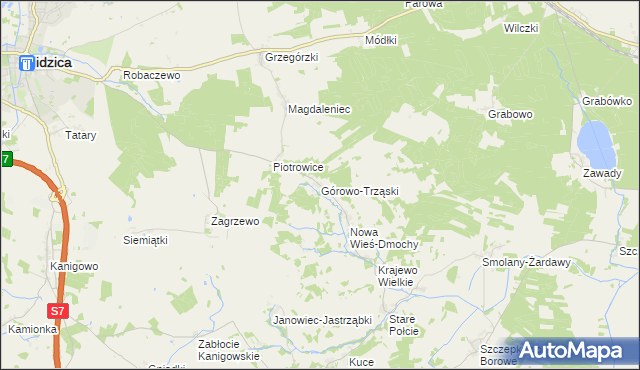 mapa Górowo-Trząski, Górowo-Trząski na mapie Targeo