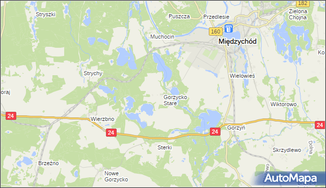 mapa Gorzycko Stare, Gorzycko Stare na mapie Targeo
