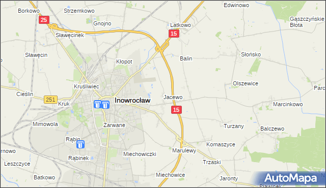 mapa Jacewo, Jacewo na mapie Targeo