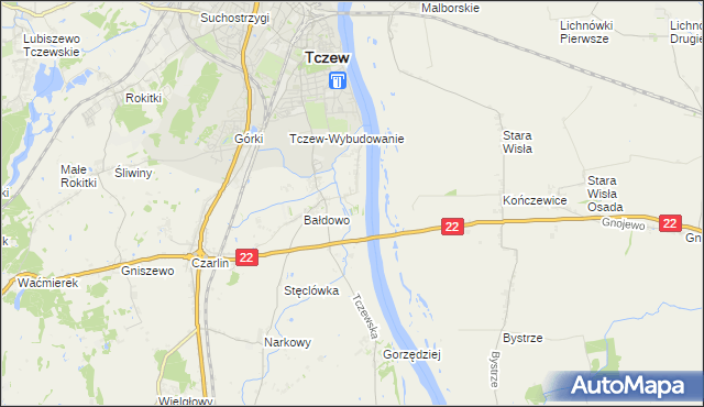 mapa Knybawa, Knybawa na mapie Targeo