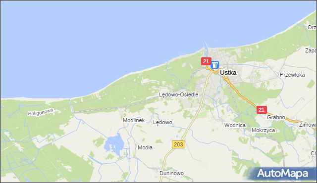 mapa Lędowo-Osiedle, Lędowo-Osiedle na mapie Targeo