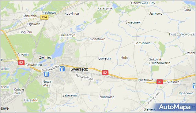 mapa Łowęcin, Łowęcin na mapie Targeo