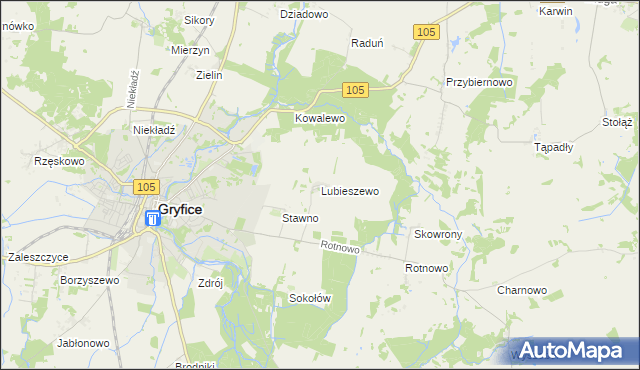 mapa Lubieszewo gmina Gryfice, Lubieszewo gmina Gryfice na mapie Targeo