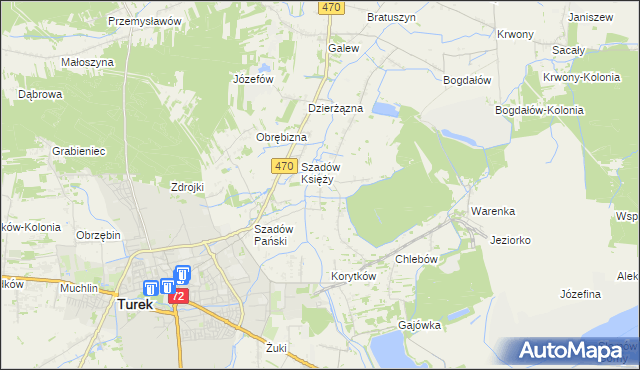 mapa Pęcherzew, Pęcherzew na mapie Targeo