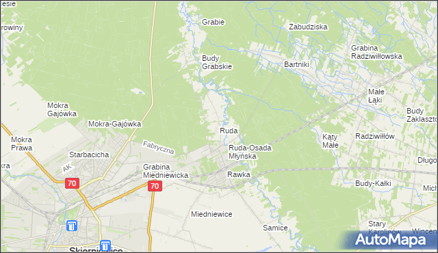 mapa Ruda gmina Skierniewice, Ruda gmina Skierniewice na mapie Targeo