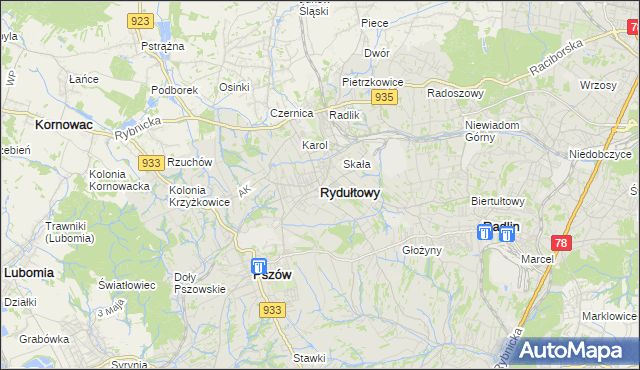 mapa Rydułtowy, Rydułtowy na mapie Targeo