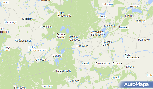 mapa Sadowiec gmina Mogilno, Sadowiec gmina Mogilno na mapie Targeo